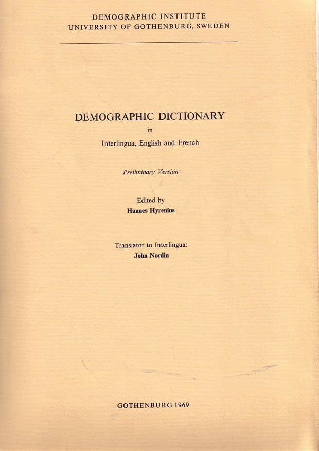 Demographic Dictionary in Interlingua, English and French