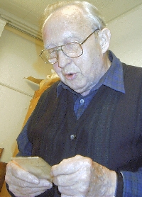 Hans Neerbek al Vespere de Interlingua in Copenhagen le 28 de maio 2002. Photo: Thomas Breinstrup
