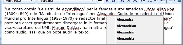 Corrector orthographic