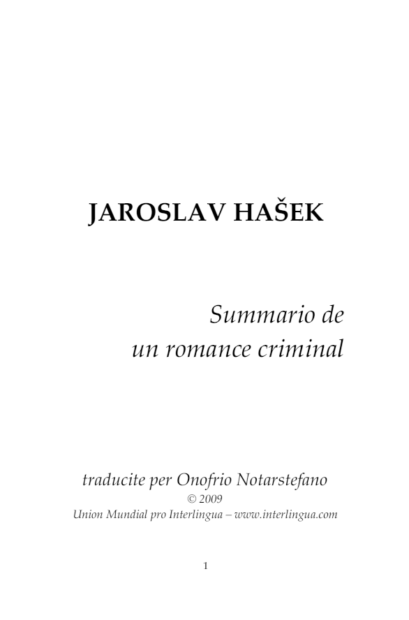 Summario de un romance criminal