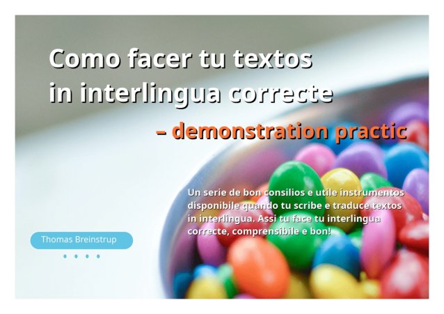Demonstration practic – como facer tu textos in interlingua correcte