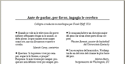 Ante parlar, per favor, ingagia le cerebro