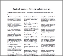 Explica le parolas e da un exemplo (responsas)