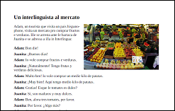 Un interlinguista al mercato