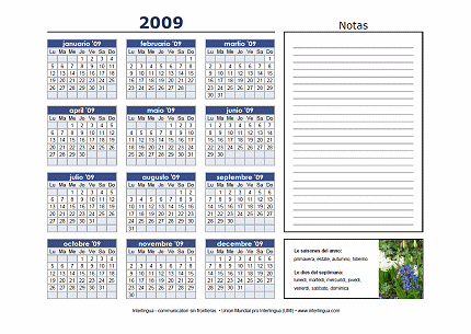 Calendario 2009