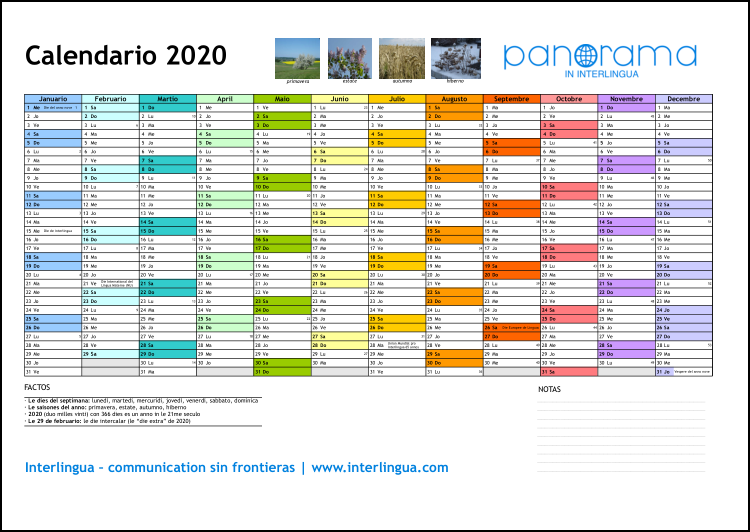 Calendario 2020
