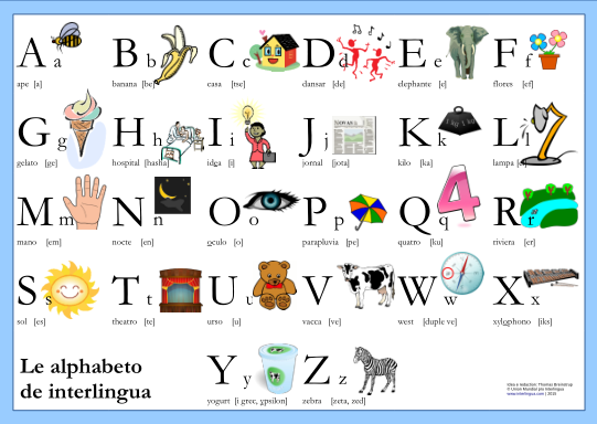 Le alphabeto in interlingua